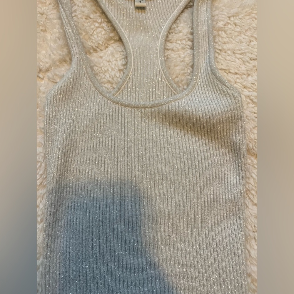 White/silver shimmer tank